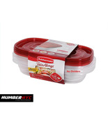 3x Rubbermaid TakeAlongs Rectangle Food Storage Containers Lids Quik Cli... - £13.44 GBP