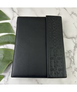 Vintage 90s Cowhide Leather Bound Journal Notebook New Black Tooled Trim - €22,02 EUR