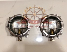 Set of 2 Antique Marine Aluminum Turtle Style Screen Wall Lights-
show o... - £123.48 GBP