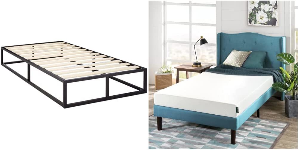 Zinus Joseph Metal Platforma Bed Frame, Twin & 6 Inch Green Tea Memory, White - $237.99