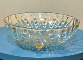 VTG 1930s 40s Anchor Hocking Burple Bubble Footed Glass Dessert Bowl 8.5 Inch - £7.70 GBP