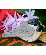 Black Capped Chickadee Nuthatch Bird Lover Ceramic Figural Brooch Pin - £17.54 GBP