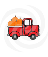 Pumpkins with Truck 9a-Digital Clipart-Art Clip-Gift Cards-Banner-Gift T... - £0.98 GBP