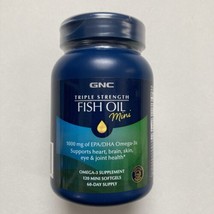 GNC Triple Strength Fish Oil Mini 1000mg Omega-3s 120 Softgels, Exp 2026, Sealed - £20.49 GBP