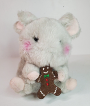 Aurora World Rolly Pet 5 inch Mouse Holding Gingerbread Man Plush Stuffed Animal - $9.85