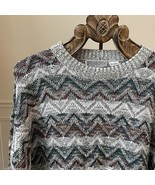Vintage 90s Method Crewneck Sweater Herringbone Stripe XL Tall - $23.04