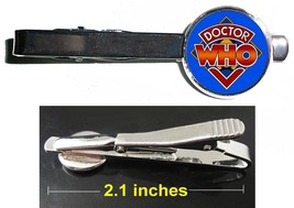 Dr. Who Tie Clip Clasp Bar Slide Silver Metal Shiny - $15.35