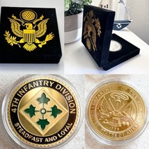 US ARMY 4th INFANTRY DIVISION Challenge Coin with velvet Presentation Box - $19.79