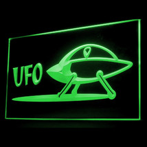 220046B Space Ship Alien UFO Mysteries Flying Saucer Fly Exhibit LED Light Sign - £17.33 GBP