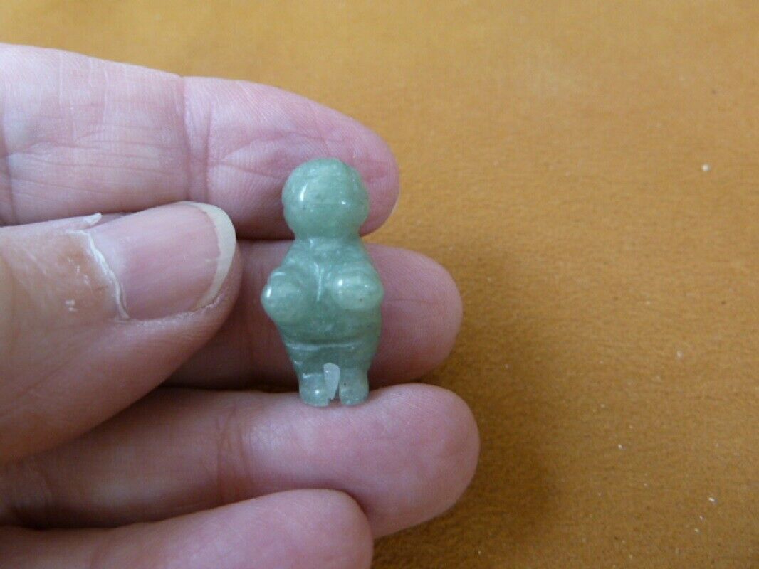 Y-VEN-506) 1&quot; Green aventurine little Venus Woman goddess GEMSTONE figur... - $8.59