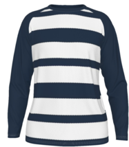 Men&#39;s Long Raglan Sleeve T-shirt maritime nautical flair vertical lines ... - £31.32 GBP