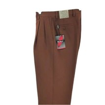Pacelli Men&#39;s Dress Pants Rust Pleated Front Cuff Hem Wide Leg Sizes 28 or 52 - £43.15 GBP