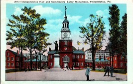 Postcard Independence Hall and Commodore Barry Monument, Philadelphia PA (C1) - £3.81 GBP