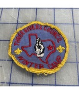 Vintage Boy Scout Patch Three Rivers Council Winter Camp  Texas 1970s BS... - $12.23