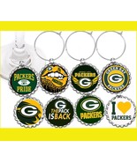 Green Bay Packers  wine glass  cup charms markers 8 party favors decor - £8.50 GBP
