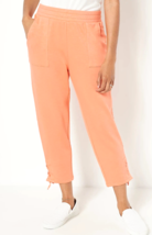 AnyBody Luxe Lounge Lace Up Tapered Pants- CORAL, LARGE - £21.56 GBP