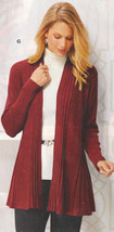 XL 2x Burgundy Pleated Fly Away Long Tunic Top Duster Cardigan Sweater Womens - £26.09 GBP
