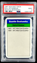 1987 Ace Fact Pack Roll of Honour Seattle Seahawks PSA 9 Mint POP 2 None Higher - £27.13 GBP