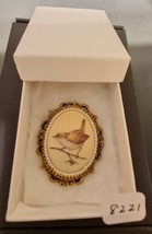 Vintage Victorian Painted Brooch Pin Pendant Seed Pearls Bird Artist Signed - £27.42 GBP