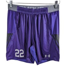 Men Purple Sports Shorts #22 Size Large Under Armour Running Fitness Sho... - £22.08 GBP