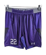 Men Purple Sports Shorts #22 Size Large Under Armour Running Fitness Sho... - £22.10 GBP