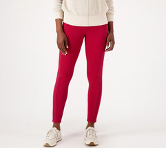 Denim &amp; Co. Active Duo Stretch Legging with Side Pocket Rhubarb, Petite ... - £21.49 GBP