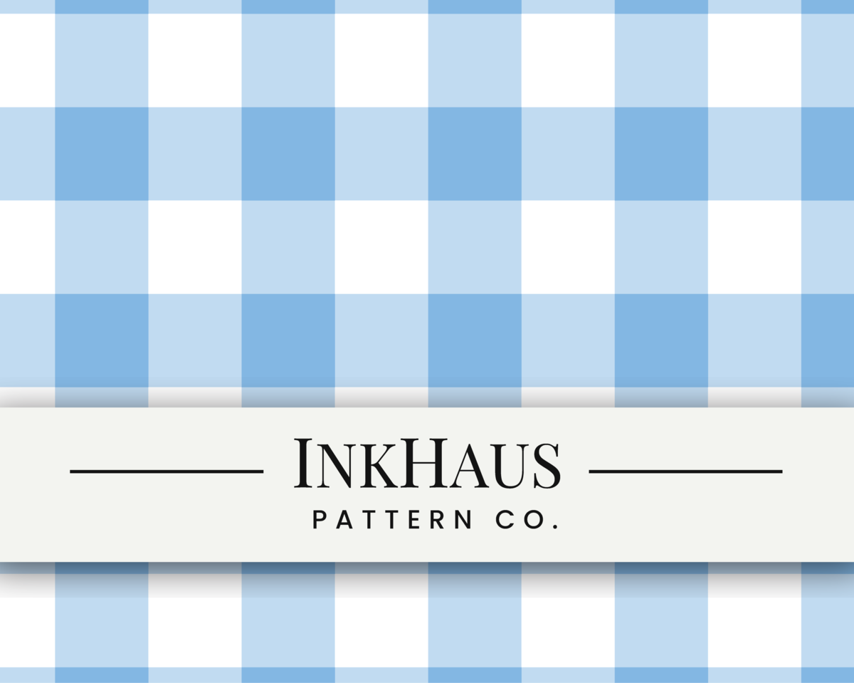 Light Blue Gingham Seamless Pattern – Baby Blue Plaid Digital Download - $6.00