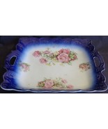 Beautiful Antique China Serving Tray – Hand Painted Design – VGC – BLUE/... - $40.73 CAD