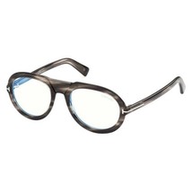 TOM FORD FT5756-B 056 Shiny Striped Gray 53mm Eyeglasses New Authentic - £92.17 GBP