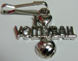 Silver I Love Volleyball Ball Zipper Pull - 4pc/pack - $12.99