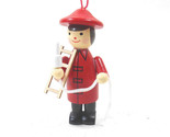 Midwest-CBK Firefighter Christmas Ornament Red Wooden Hand Crafted  - $6.44