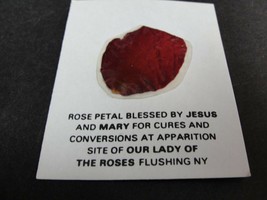 Holy Card- Rose Petal Blessed By Jesus and Mary for cures and conversions- N.Y.  - £21.28 GBP