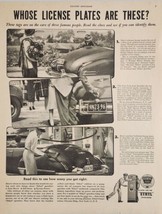 1947 Print Ad Ethyl Gasoline Old Time Gas Pump Movie Star&#39;s License Plates - £15.92 GBP