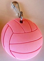 3D Rubber Volleyball Ball Zipper Pull Pink - 4pc/pack - $12.99