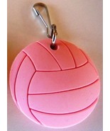 3D Rubber Volleyball Ball Zipper Pull Pink - 4pc/pack - £10.38 GBP