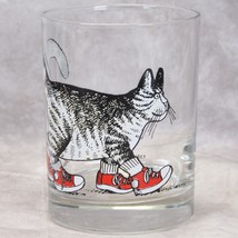 B KLIBAN Old Fashion Highball Glass Cat w/Red Sneakers - $16.65