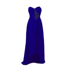 Kivary Women&#39;s Sweetheart High Low Beaded Chiffon Prom Homecoming Dresses Royal  - £101.26 GBP