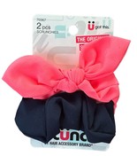 2 Pcs Scrunchies Hairbands by Scunci - Pink with Bow and Navy Blue #70367 - €4,29 EUR