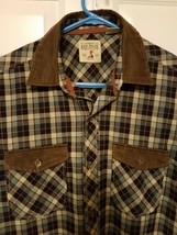 RedHead Long Sleeve Button Down Plaid Roll Tab Sleeves Mens sz  Medium - £12.37 GBP