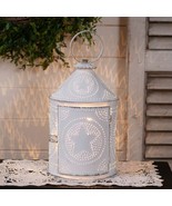 Americana Star Lantern in Rustic White Tin - $81.36 CAD