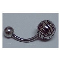 Silver Volleyball Belly Button Ring- 2pc/pack - $13.99