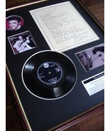 Elvis Presley Blue Suede Shoes 7&quot; single + Vinyl Lyrics Framed Display - £111.57 GBP