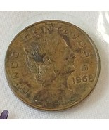 Mexico 1968 5 Centavos Coin - Authentic Looks Uncirculated a bit toned - $3.79