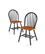 Gardens Autumn Lane Windsor Solid Wood Chairs, Set of 2, Black and Oak - €103,01 EUR