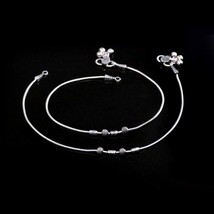 Beach Wear Indian Style Real Solid 925 Silver Anklets for Women 10.5&quot; - £33.89 GBP