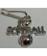 I Love Softball Zipper Pull - 4pc/pack - $17.64 CAD