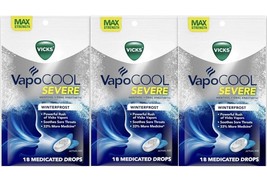 Vicks VAPOCOOL Severe Medicated Drops 18ct ( 3 pack ) - £11.82 GBP