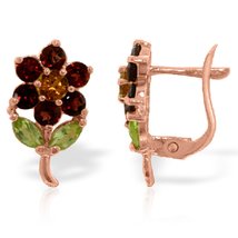Galaxy Gold GG 14K Rose Gold Flower Stud Earrings with Garnets, Citrines... - £387.01 GBP+