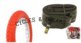 (1) Tire 12 1/2 X 2 1/4 All Red 143-COMPIII &amp; ( 1) Tube, Kids Bike - £13.37 GBP