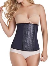 CURVEEZ Waist Trainer and Shaper - Black 3 Hook Latex Waist Cincher Belt (Black, - £38.36 GBP